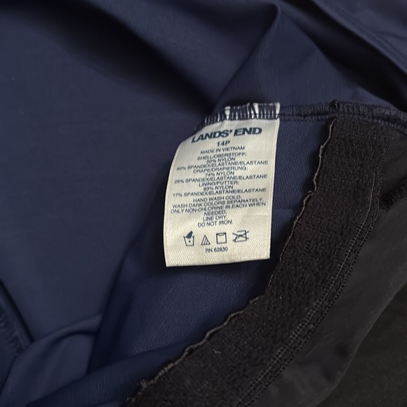 Lands' End Blue One-Piece Swimsuit with Wrap Front - size 14P - Picture 3 of 6